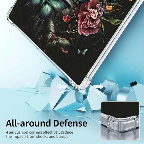 حافظة شفافة لجهاز Kindle Paperwhite 12th Gen 2024 تم إصدارها وKindle Colorsoft Signature Edition شفاف نحيف من مادة TPU غطاء خلفي مقاوم للصدمات، زهرة جمجمة فراشة in Kuwait