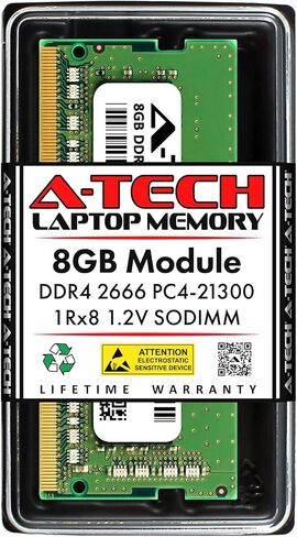 ذاكرة الوصول العشوائي A-Tech سعة 8 جيجابايت لجهاز Dell Inspiron 15 3000 3593 | DDR4 2666MHz PC4-21300 Non-ECC SODIMM 1Rx8 كمبيوتر محمول ووحدة ترقية ذاكرة واحدة الكل في واحد (بديل لـ SNPHYXPXC/8G، A9206671، HYXPX، 0HYXPX) in Kuwait