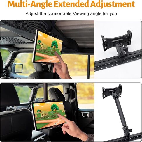 MAIKER Backseat Tablet Holder, Adjustable Hanging iPad Holder Mount Compatible with 2018-2025 Jeep Wrangler JL & 2020-2025 Gladiator JT, Road Trip Essentials for Kids for 4.92‘’~9.25’’ Devices Black in Saudi Arabia