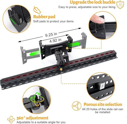 MAIKER Backseat Tablet Holder, Adjustable Hanging iPad Holder Mount Compatible with 2018-2025 Jeep Wrangler JL & 2020-2025 Gladiator JT, Road Trip Essentials for Kids for 4.92‘’~9.25’’ Devices Black in Saudi Arabia