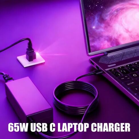 QFA 65W/45W Universal USB C شاحن الكمبيوتر المحمول Chromebook متوافق مع HP Dell وLenovo وAcer وAsus وSamsung Galaxy وGoogle والمزيد من شاحن الكمبيوتر المحمول من النوع C in Kuwait