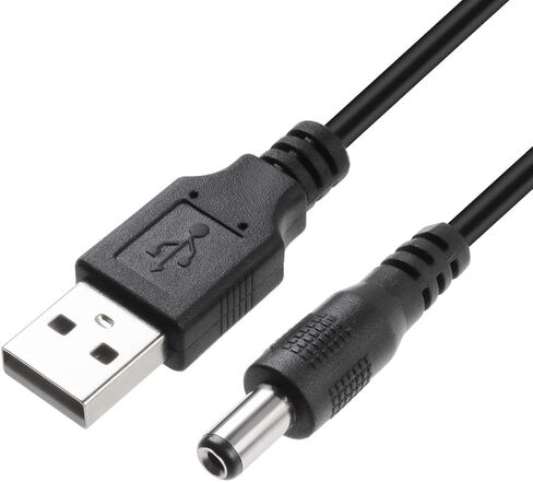 5.5X2.5mm USB إلى DC كابل الطاقة 5V 3A برميل جاك شحن كابل قصير 1M / 3FT سلك أسود 3 Pack in Kuwait