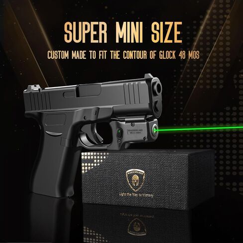 WARRIORLAND Green Laser Sight Fit Glock 48 MOS with Kydex Holster, Green Beam Sight with Power Indicator, Glock 48 MOS with IWB Holster Right Hand in Saudi Arabia