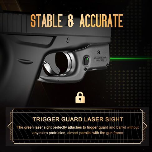 WARRIORLAND Green Laser Sight Fit Glock 48 MOS with Kydex Holster, Green Beam Sight with Power Indicator, Glock 48 MOS with IWB Holster Right Hand in Saudi Arabia