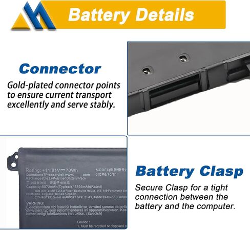 C31N2105 Laptop Battery Replacement for Asus Vivobook K3502Z K3402Z 0B200-04140000 11.61V 3-Cell 5895mAh/70Wh in Saudi Arabia