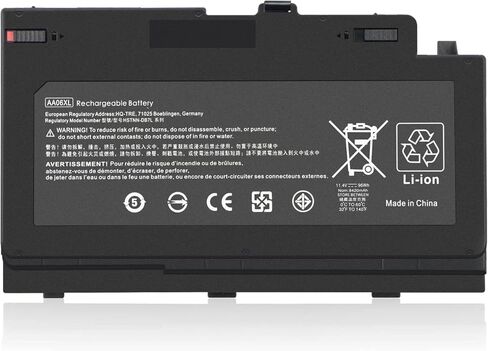 بطارية كمبيوتر محمول ANTIEE AA06XL لأجهزة HP ZBook 17 G4 G4-2ZC18ES G4-1RR26ES G4-Y6K23EA Z3R03AA Z3R03UT Series HSTNN-DB7L AA06096XL 852711-850 852527-241 852527-242 852527-222 852527-221 AA06096XL-PR 96Wh in Kuwait