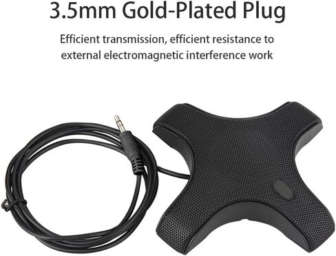 plplaaoo Conference Microphone Omnidirectional Condenser PC Mic Superior Sound Quality Plug Play 3.5mm for Video Conference Online Class Gaming VoIP Calls in Saudi Arabia