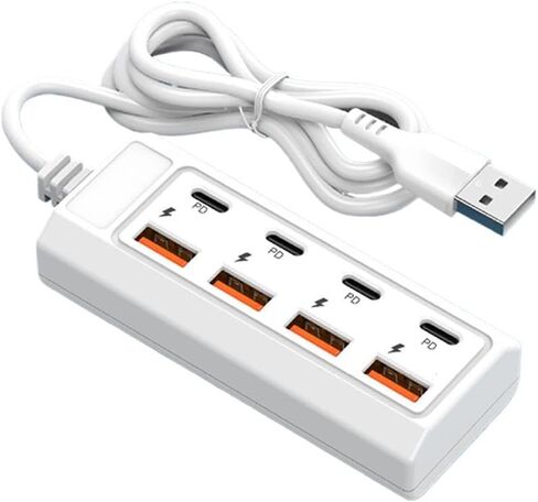 موزع USB C 8 في 1، موزع USB 3.0 ذو 4 منافذ مع 4 منافذ من النوع C، قاعدة تمديد متعددة الوظائف in Saudi Arabia