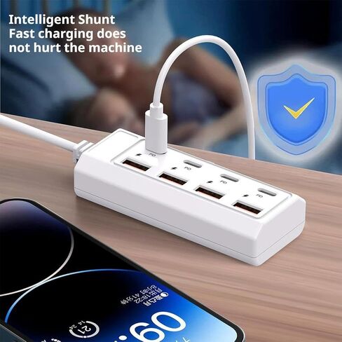 موزع USB C 8 في 1، موزع USB 3.0 ذو 4 منافذ مع 4 منافذ من النوع C، قاعدة تمديد متعددة الوظائف in Saudi Arabia