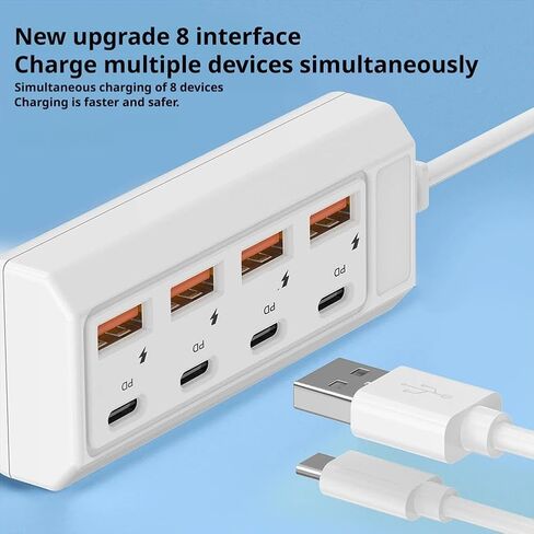 موزع USB C 8 في 1، موزع USB 3.0 ذو 4 منافذ مع 4 منافذ من النوع C، قاعدة تمديد متعددة الوظائف in Saudi Arabia