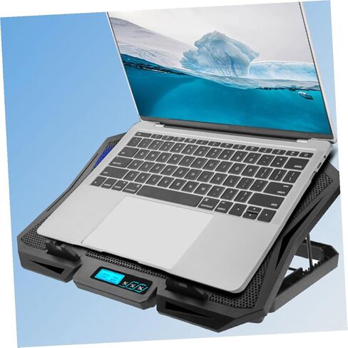 POPETPOP Laptop Cooling Pad 15.6 Inch Quiet 6-Fan Adjustable Speed Blue Light Cooling Stand for Gaming and Office Laptops in Saudi Arabia