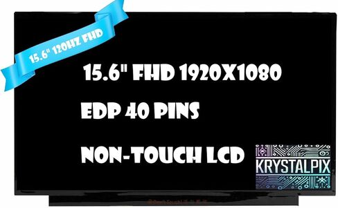 شاشة LCD بديلة لشاشة Dell 15 DC15255 LCD LED مقاس 15.6 بوصة FHD 120 هرتز غير تعمل باللمس 40 Pins جديدة من KrystalPix in Kuwait
