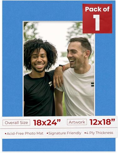 12x18 Mat for 18x24 Frame - Precut Mat Board Acid-Free Show Kit with Backing Board, and Clear Bags White 12x18 Photo Matte Made to Fit a 18x24 Picture Frame Matboard for Framing, Pack of 1 Mat in Kuwait