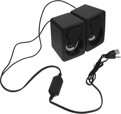 HOMSFOU USB سماعات الكمبيوتر السلكية 1 زوج صندوق مكبر الصوت عالي الحجم مع إضاءة RGB لسطح المكتب والكمبيوتر المحمول والمكتب والألعاب بأسلوب عشوائي in Kuwait