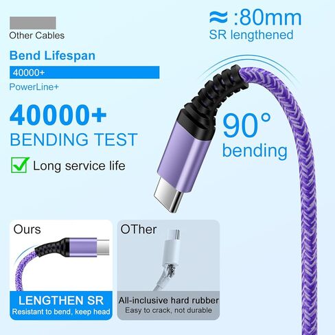 USB C to USB C Cable for iPhone 17 Charger Cord, 3.1A iPhone 16 Charger Fast Charging 3Pack 6FT for iPhone 17 Pro Max 17Pro Air 16e 16 Pro Max 16 15Plus 15, Android Charger Cord Phone Power Cable in Saudi Arabia