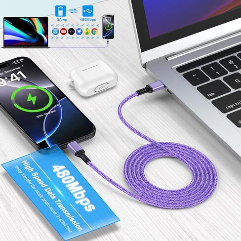 USB C to USB C Cable for iPhone 17 Charger Cord, 3.1A iPhone 16 Charger Fast Charging 3Pack 6FT for iPhone 17 Pro Max 17Pro Air 16e 16 Pro Max 16 15Plus 15, Android Charger Cord Phone Power Cable in Saudi Arabia