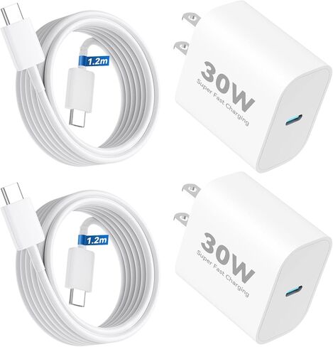 [عبوة من قطعتين] شاحن iPhone سريع 30 وات USB C مع كابل من النوع C، لسلسلة Apple iPhone 17 Pro Max/17 Pro/17/16/16 Pro/16 Pro Max/Plus/15 - محول طاقة شحن سريع للغاية in Kuwait