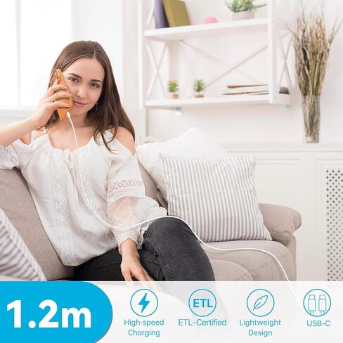 [عبوة من قطعتين] شاحن iPhone سريع 30 وات USB C مع كابل من النوع C، لسلسلة Apple iPhone 17 Pro Max/17 Pro/17/16/16 Pro/16 Pro Max/Plus/15 - محول طاقة شحن سريع للغاية in Kuwait