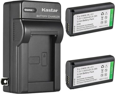 استبدال بطارية Kastar المكونة من قطعتين وشاحن حائط تيار متردد لكاميرات باناسونيك DMW-BLJ31، DMW-BLJ31e، باناسونيك LUMIX S1، LUMIX S1R، LUMIX S1H، DMW-BGS1R in Kuwait