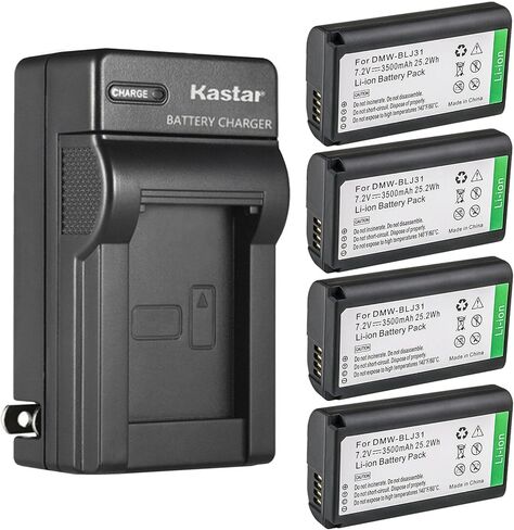 استبدال بطارية Kastar المكونة من قطعتين وشاحن حائط تيار متردد لكاميرات باناسونيك DMW-BLJ31، DMW-BLJ31e، باناسونيك LUMIX S1، LUMIX S1R، LUMIX S1H، DMW-BGS1R in Kuwait