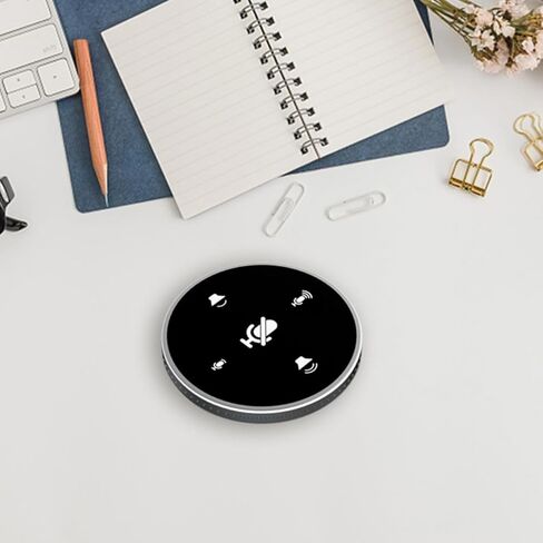 ميكروفون USB للمؤتمرات، ميكروفون USB متعدد الاتجاهات لمكالمات الفيديو والتسجيل، ملحق كمبيوتر محمول باللون الأسود للعمل عن بعد والاجتماعات عبر الإنترنت in Kuwait