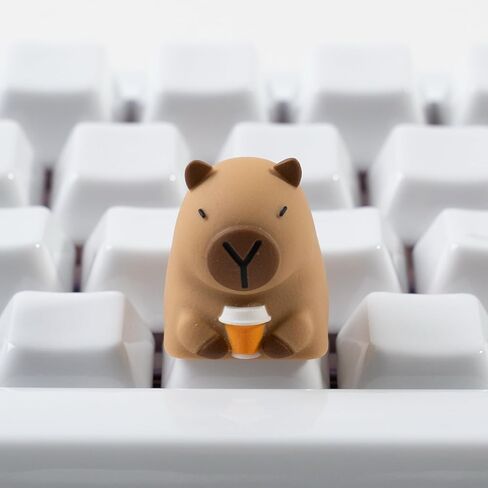 Artisan Keycap Cute Capybara Coffee Resin Keycaps 1U ESC Custom Handmade Keycap Replacement for Mechanical Keyboard in Saudi Arabia