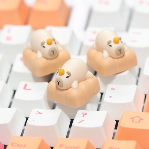 Artisan Keycap Cute Capybara Coffee Resin Keycaps 1U ESC Custom Handmade Keycap Replacement for Mechanical Keyboard in Saudi Arabia