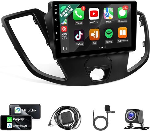 ستيريو سيارة Leadfan لسيارة Ford Transit 2013 2014 2015 2016 2017 2018 2019 Wireless CarPlay Android Auto، 9 بوصة IPS شاشة تعمل باللمس راديو السيارة للعبور Bluetooth FM WiFi GPS Navigation كاميرا احتياطية Mic in Kuwait