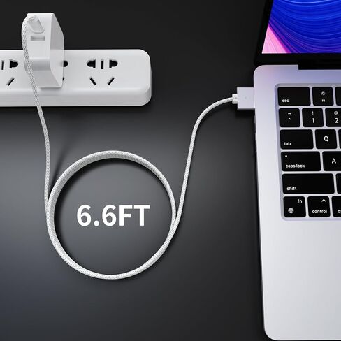 كابل USB-C إلى مغناطيسي 3 بقوة 140 واط، بطول 6.6 أقدام متوافق مع كابل Magsafe 3 لجهاز MacBook Air 2024 M3 13/15 بوصة، 2023/2022 M2، Pro 2024/2023 M4/M2 Pro & Max 14 بوصة 16 بوصة، 2021 M1 & Max 14 بوصة 16 بوصة in Saudi Arabia