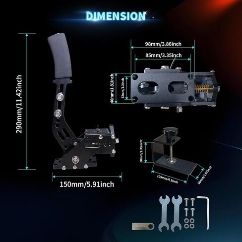 فرامل اليد HCXLELD Sim Racing، G29 G923 T598P T300RS T248P T128P T150 DDPRO DD1 عجلة القيادة متوافقة مع PS4/PS5، G920 G923 TMX T248X T128X TX عجلة القيادة متوافقة مع XBOX Series X/S، ومشبك طاولة متضمن in Kuwait