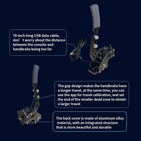 فرامل اليد HCXLELD Sim Racing، G29 G923 T598P T300RS T248P T128P T150 DDPRO DD1 عجلة القيادة متوافقة مع PS4/PS5، G920 G923 TMX T248X T128X TX عجلة القيادة متوافقة مع XBOX Series X/S، ومشبك طاولة متضمن in Kuwait