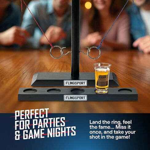 Wooden Hook and Ring Games for Adults & Teens, Valentines Day Gifts for Him, Ring Toss Family Games, Party Games for Adults & Kids, Couples Gifts, Couples Games, Outdoor Indoor Games, Large 16" X 13" in Saudi Arabia