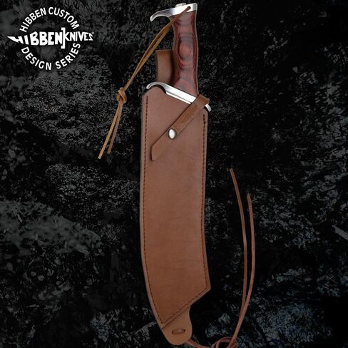 جيل هيبن الرابع سكين المنجل القتالي | شفرة 12 بوصة | مقبض Pakkawood | غمد جلدي فاخر | من صانع السكاكين الشهير 17 1/2 بوصة in Kuwait