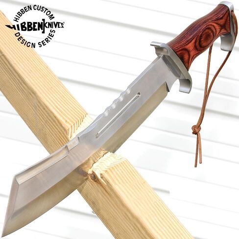 جيل هيبن الرابع سكين المنجل القتالي | شفرة 12 بوصة | مقبض Pakkawood | غمد جلدي فاخر | من صانع السكاكين الشهير 17 1/2 بوصة in Kuwait