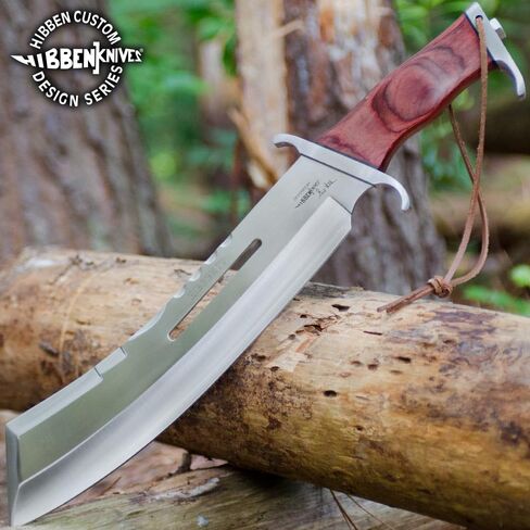 جيل هيبن الرابع سكين المنجل القتالي | شفرة 12 بوصة | مقبض Pakkawood | غمد جلدي فاخر | من صانع السكاكين الشهير 17 1/2 بوصة in Kuwait