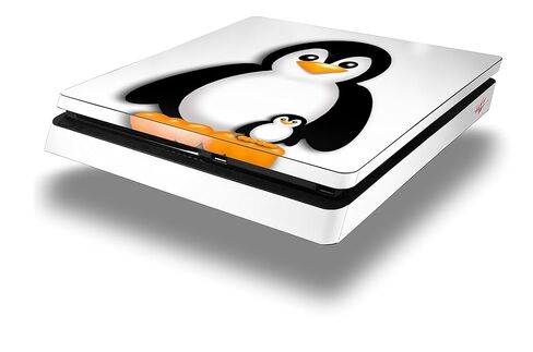 غلاف لاصق من الفينيل متوافق مع جهاز Sony PlayStation 4 Slim Console Penguins باللون الأبيض (PS4 غير متضمن) in Kuwait