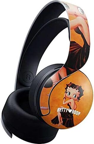غلاف Skinit للألعاب متوافق مع سماعة الرأس اللاسلكية Pulse 3D لجهاز PS5 - تصميم خلفية Betty Boop باللون الوردي المرخص رسميًا in Kuwait