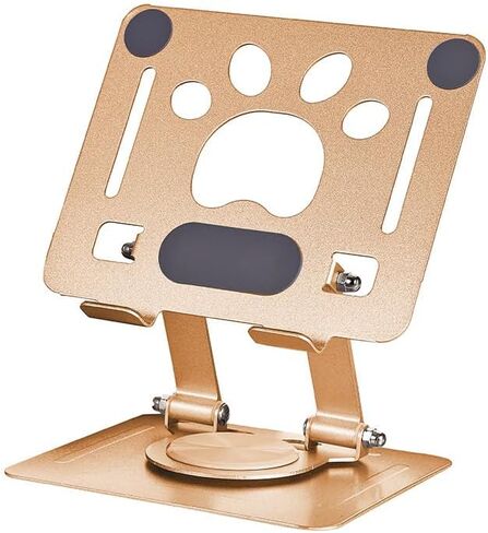 360° Rotating Tablet Stand for Desk, Cute Cat Paw Metal Adjustable Desktop Tablet Holder, Travel Accessories for iPad Pro/Air/Mini, iPhone Pro/Max/Plus and Other Tablets(Gold) in Saudi Arabia