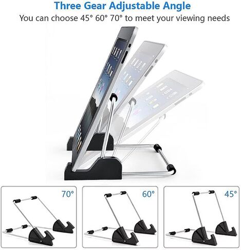 Tablet Stand Adjustable, Aluminum Alloy Non-Slip Tablet Holder for Desk Fit for Tablets, ipad Samsung and Kindle Fire, Display Stand Picture Frame Stand for Photo in Saudi Arabia