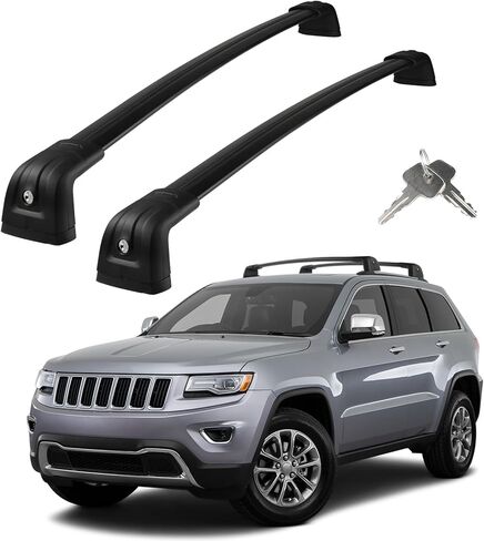Roof Rack Cross Bars Compatible with Jeep Compass 2018-2024 (Only Fit Factory Flushed Side Rails), Adjustable Aluminum 300 LBS Anti-Theft Lock Cargo Carrier Rooftop Crossbar for Bike,Snowboard,Luggage in Saudi Arabia