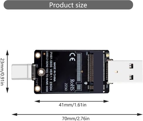 حاوية قرص 2230 إلى لوحة مهايئ USB a وUSB C لنقل الملفات بكفاءة حتى 10 جيجابت في الثانية محول USB C in Saudi Arabia
