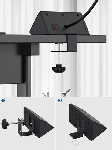 منضدة حافة جبل قطاع الطاقة مع PD 20W USB-C منافذ مكتب شحن محطة عرام حامي المشبك قطاع الطاقة مع 3 منافذ التيار المتردد و 4 منافذ USB شحن سريع لملحقات المكتب المنزلي (أسود) in Kuwait