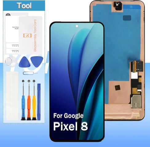 استبدال شاشة OLED لشاشة Google Pixel 8 5G LCD GKWS6، G9BQD 6.2 بوصة استبدال مجموعة محول الأرقام لشاشة LCD تعمل باللمس - أسود - الأدوات متضمنة in Kuwait