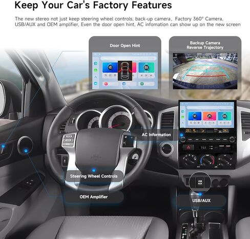 Dasaita Tacoma Head Unit with Screen Protector, Android13 Radio Upgrade for 2005-2015 Toyota Tacoma with Wireless Carplay/Android Auto, 10.2" Touchscreen Stereo, Built-in GPS/Gyro Navigation, 8G+256GB in Saudi Arabia