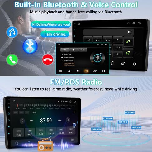 7 Inch Android 14 Car Stereo for Toyota Highlander 2008-2013 2G+32G Car Radio w/Wireless Carplay & Android Auto GPS Navigation in-Dash Head Unit w/Bluetooth WiFi FM/RDS Backup Camera Mirror Link SWC in Saudi Arabia