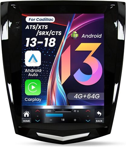 [8Core 4+64G] راديو السيارة لكاديلاك ATS XTS SRX CTS 2013-2018: استبدال ستيريو بشاشة لمس عالية الدقة 9.7 بوصة مع Carplay Android Auto 5GWiFi Bluetooth FM/AM/RDS DSP GPS SWC كاميرا احتياطية in Kuwait