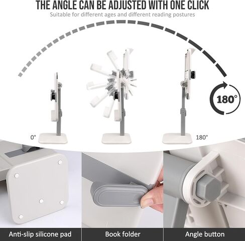 Tablet Stand Holder,Adjustable Foldable Lightweight iPad Laptop Book Stand for Desk,Monitor Holder Multi-Functional Rest Tray Recipes Textbook Cookbook Magazine Laptop Tablet DW (Grey) in Saudi Arabia
