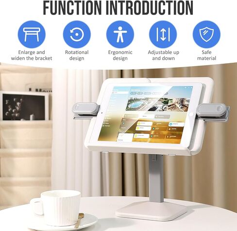 Tablet Stand Holder,Adjustable Foldable Lightweight iPad Laptop Book Stand for Desk,Monitor Holder Multi-Functional Rest Tray Recipes Textbook Cookbook Magazine Laptop Tablet DW (Grey) in Saudi Arabia
