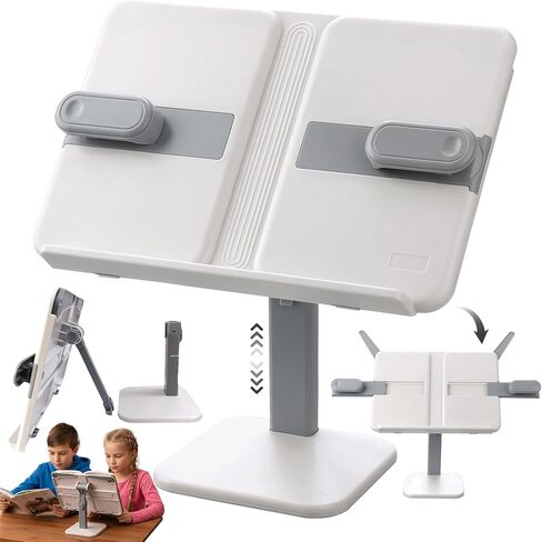 Tablet Stand Holder,Adjustable Foldable Lightweight iPad Laptop Book Stand for Desk,Monitor Holder Multi-Functional Rest Tray Recipes Textbook Cookbook Magazine Laptop Tablet DW (Grey) in Saudi Arabia
