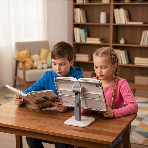 Tablet Stand Holder,Adjustable Foldable Lightweight iPad Laptop Book Stand for Desk,Monitor Holder Multi-Functional Rest Tray Recipes Textbook Cookbook Magazine Laptop Tablet DW (Grey) in Saudi Arabia